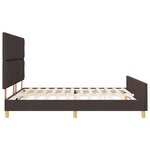 vidaXL Cadre de lit avec tête de lit Marron foncé 180 x 200 cm tissu