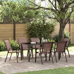 vidaXL Chaises empilables de jardin lot de 6 Marron Tissu textilène