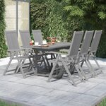 vidaXL Ensemble à manger de jardin 7 Pièces Bois d'acacia solide