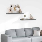 vidaXL Étagère murale flottante 2 Pièces Gris brillant 90x23 5x3 8 cm MDF