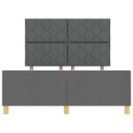 vidaXL Cadre de lit avec tête de lit Gris foncé 160 x 200 cm tissu