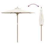 vidaXL Parasol de jardin Blanc crème 217 x 217 x 230 cm Bambou