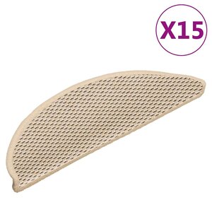 vidaXL Tapis d'escalier autocollants aspect sisal 15 Pièces 56x17x3 cm
