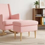 vidaXL Pouf Rose 55 x 35 x 41 cm Bouclé
