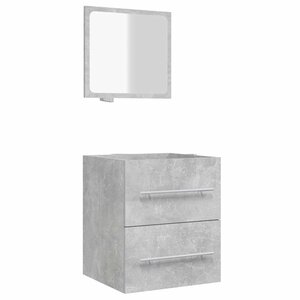 vidaXL Armoire de salle de bain avec miroir Gris béton 41x38 5x48 cm