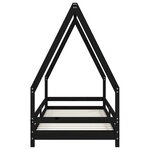 vidaXL Cadre de lit pour enfants noir 90x200 cm bois de pin massif