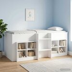 vidaXL Cadre de Lit Élevé pour Enfants 2 Pièces Blanc 98 5 x 200 cm