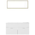 Vidaxl ensemble de meubles de bain blanc et chêne sonoma aggloméré