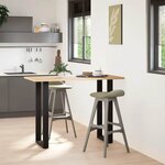 vidaXL Pieds de table de bar en U 2 pièces Noir 40 x (100-101) cm Acier