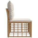 vidaXL Unité de canapé sans accoudoir modulable pour extérieur Naturel