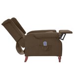 vidaXL Fauteuil de massage inclinable Marron Tissu