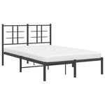 vidaXL Cadre de lit métal avec tête de lit noir 120x190 cm