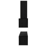 vidaXL Meuble TV mural avec étagère Autre avec stockage avec porte 4 Pièces Chêne Noir