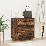 vidaXL Cabinet de chevet avec tiroir avec Chêne fumé 71 x 34.5 x 75 cm