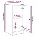 vidaXL Buffet Bois ancien 35 x 37 x 76 cm Bois d'ingénierie
