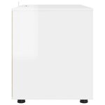 vidaXL Armoire de rangement Blanc brillant 80 x 48 x 57 cm