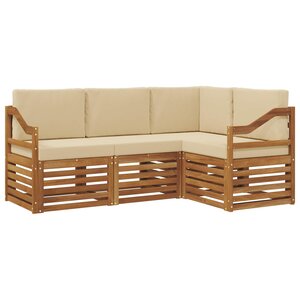 vidaXL Ensembles de canapés avec coussin 4 Pièces Naturel et Beige