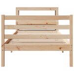 vidaXL Cadre de lit et tête de lit 100x200 cm bois de pin massif