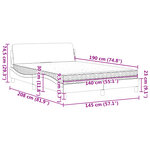 vidaXL Lit avec matelas Dover gris 140x190 cm similicuir