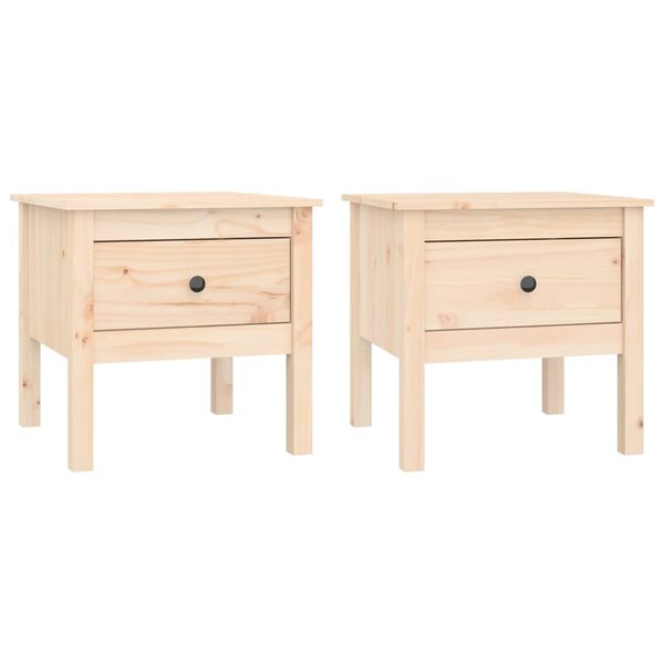 vidaXL Tables d'appoint 2 Pièces 50x50x49 cm Bois massif de pin