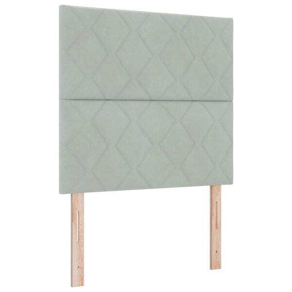 vidaXL Tête de lit en velours gris clair avec un design à blocs de diamant – 100 cm
