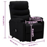 vidaXL Fauteuil Noir Tissu