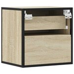 vidaXL Table de chevet murale chêne sonoma 40x31x39 5 cm