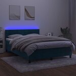 vidaXL Sommier à lattes de lit avec matelas LED Bleu foncé 140x190 cm