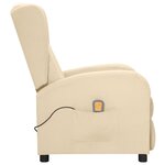 vidaXL Fauteuil de massage Crème Tissu