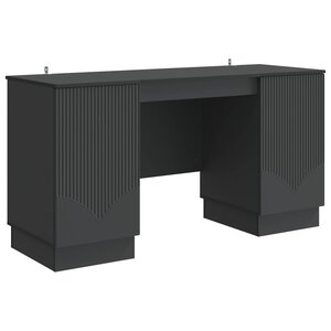 vidaXL Bureau avec étagère Noir 142 5 x 50 x 75 cm Bois d'ingénierie