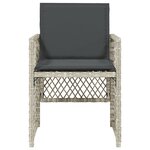 vidaXL Chaises de jardin avec coussins lot de 4 gris clair poly rotin