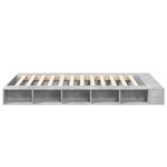 vidaXL Cadre de lit gris béton 135x190 cm bois d'ingénierie