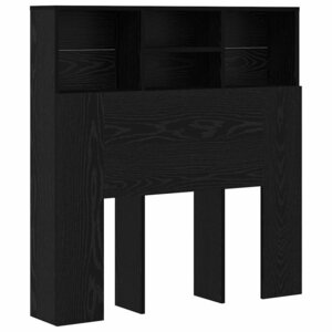 vidaXL Cabinet de Tête de Lit avec étagère Chêne noir Bois Composite