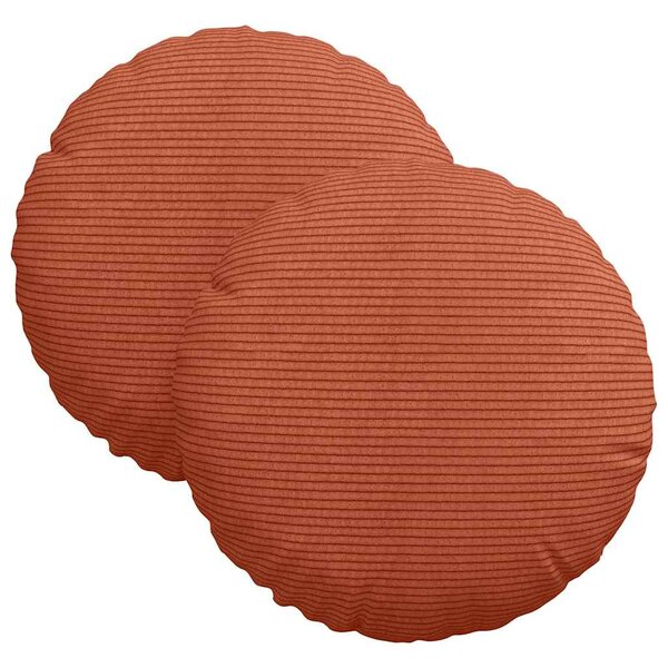 vidaXL Coussins de siège 2 pc Tissu en velours côtelé Rouge orange