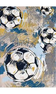 Tapis enfant FOOTBALL 80 x 150 cm - Gris