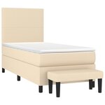 vidaXL Sommier à lattes de lit avec matelas Crème 80x200 cm Tissu