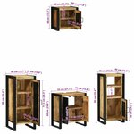vidaXL Ensemble de mobilier de salle de bain avec étagère 4 Pièces