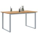 vidaXL Table de Jardin Gris 140 x 80 x 75 cm Bois d'Acacia Massif