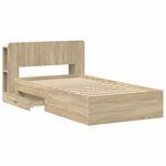 vidaXL Cadre de lit avec rangement Chêne Sonoma 80 x 200 cm