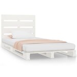 vidaXL Cadre de lit blanc 100x200 cm bois de pin massif