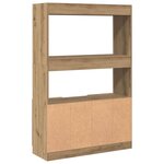 vidaXL Buffet haut chêne artisanal 92x33x140 cm bois d'ingénierie