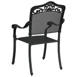 vidaXL Chaise de jardin 2 Pièces Noir 55 x 55 x 92 5cm Aluminium