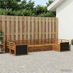 vidaXL Ensemble de canapés d'extérieur 7 Pièces Naturel