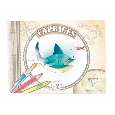 Clairefontaine - album de coloriage 15x20cm caprices n°2 animaux de la mer