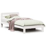 vidaXL Cadre de lit sans matelas blanc 90x190 cm bois de pin massif