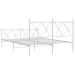 vidaXL Cadre de lit métal sans matelas et pied de lit blanc 140x200 cm