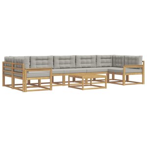 vidaXL Ensemble de canapés d'extérieur 6 Pièces Blanc et gris clair