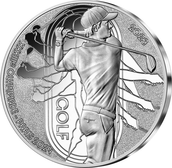 Pièce de monnaie en Argent 10 Euro g 22.2 Millésime 2024 Olimpic Games Paris 2024 GOLF