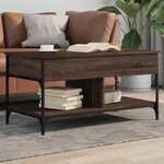 vidaXL Table basse chêne marron 100x50x50cm bois d'ingénierie et métal