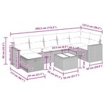 vidaXL Salon de jardin 8 Pièces avec coussins noir résine tressée